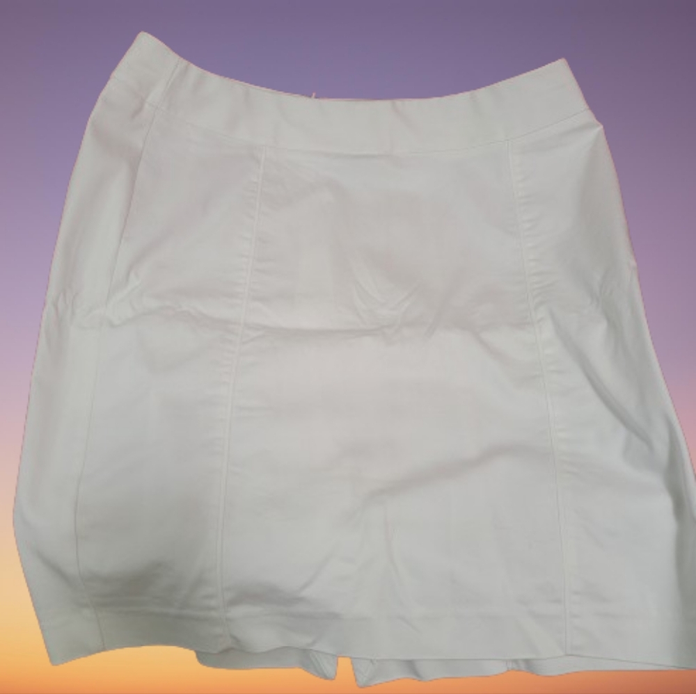 Lane Bryant Off White Cotton/Polyester/Spandex Skirt